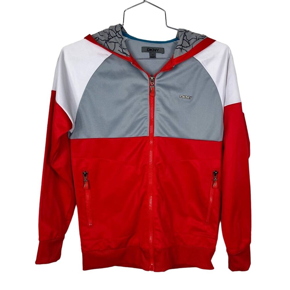 DKNY | Zip-up Hoodie Boys' Jacket Red Gray White M